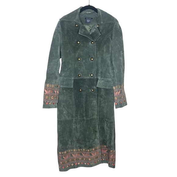 BOSTON PROPER Free Suede Embroidered Coat - Picture 1 of 6